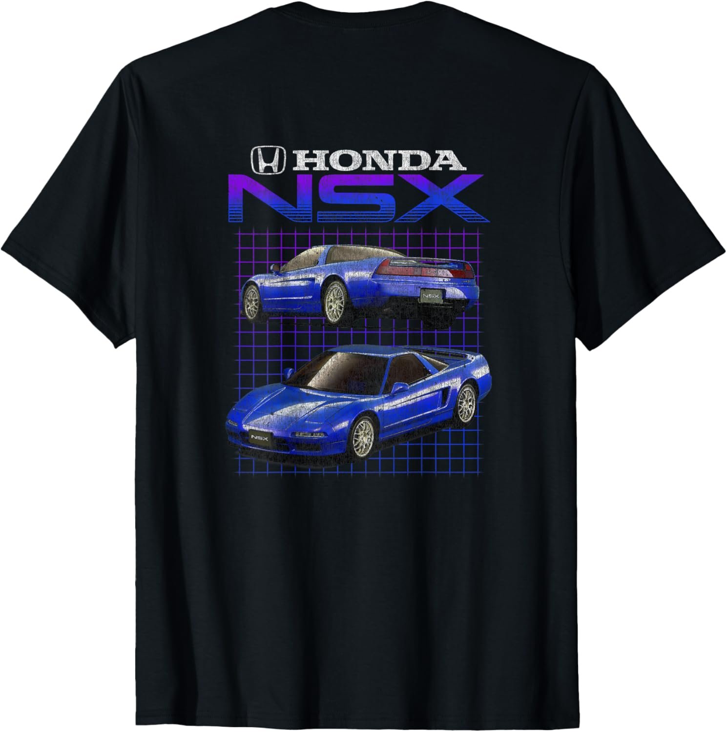 Honda NSX Vintage Gradient Sports Car Stack T-Shirt - Image 2